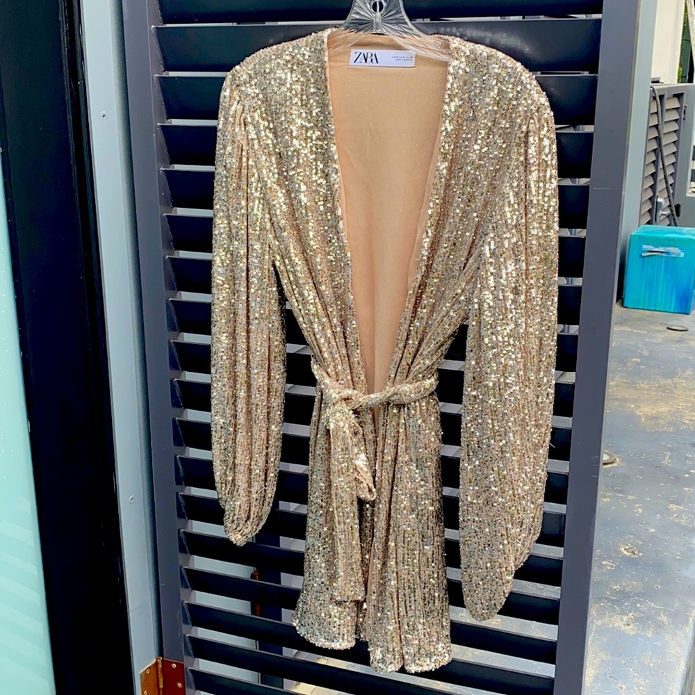 Zara sequin robe dress